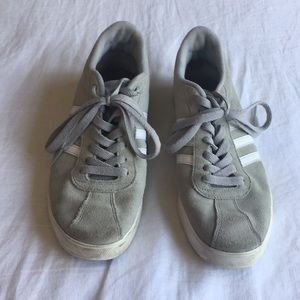 Adidas Courtset Size 9.5 Light Gray Suede Sneakers